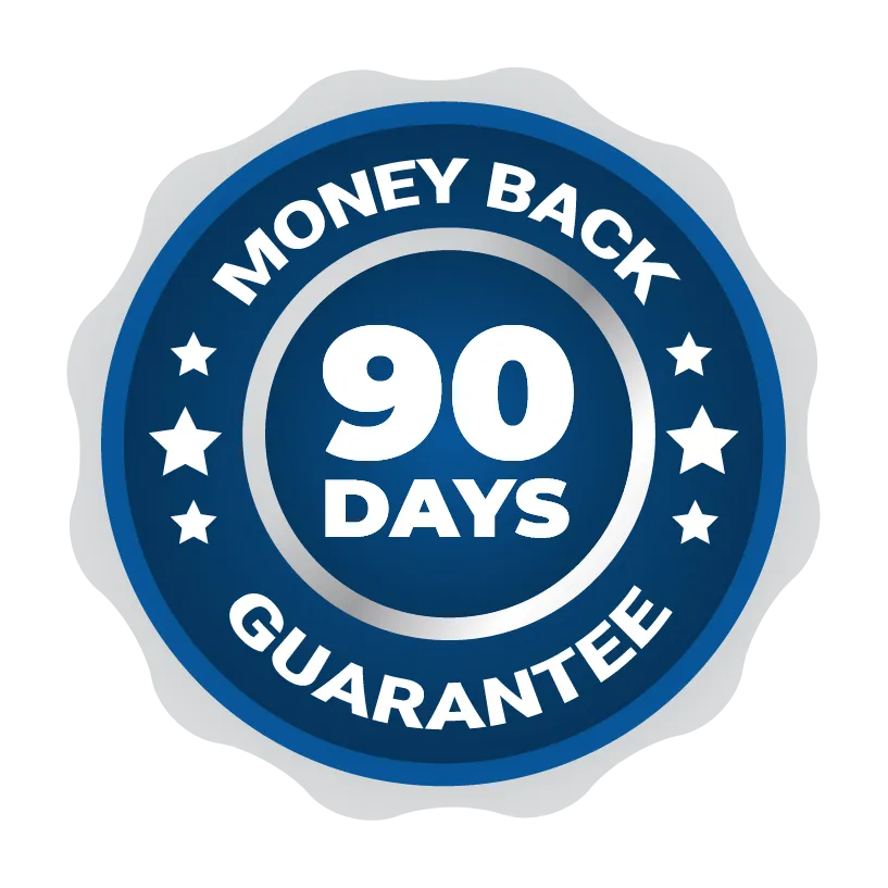 180-day money-back guarantee seal